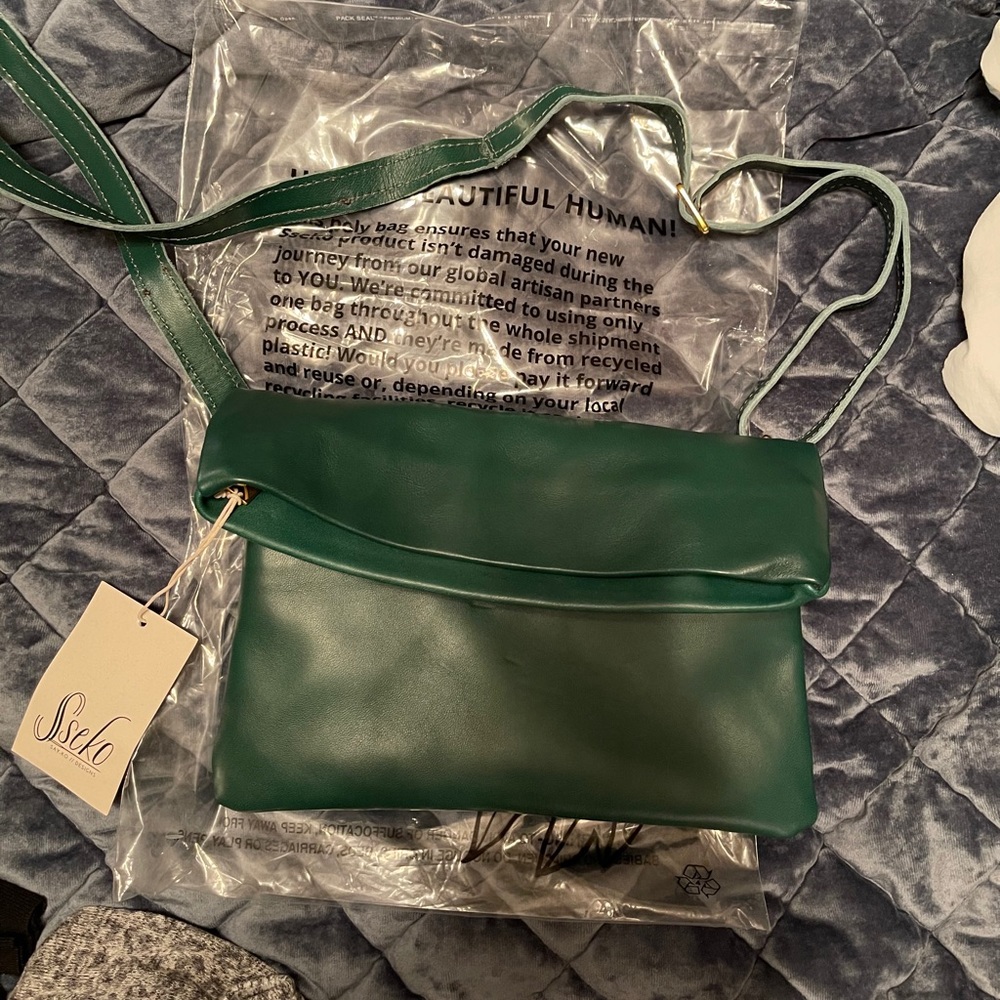 Brand new Sseko agave leather crossbody